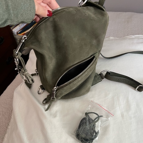Rebecca Minkoff Back Pack army green suede and leather - Picture 7 of 8